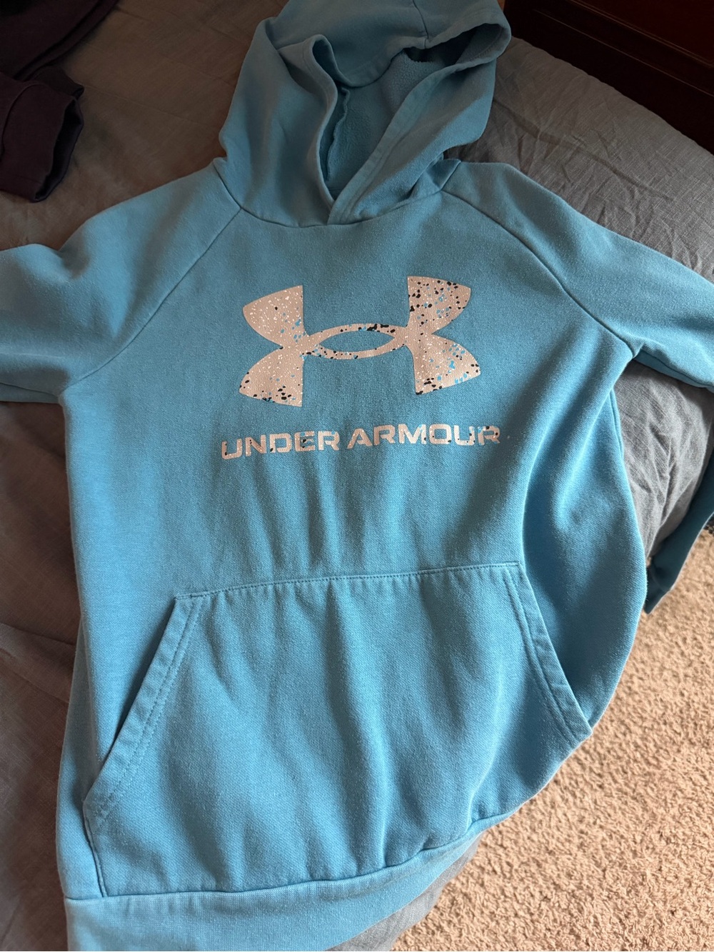 Under Armour Light Blue Hoodie with White Logo